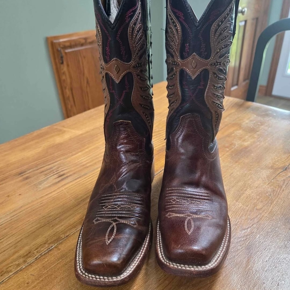Circle G Brown Leather Western Boots